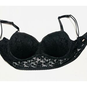 Victoria's Secret Pink lace Bralette push up black intimate wear women's SDD